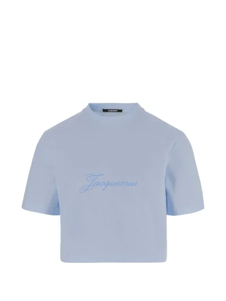 Cropp tricou Jacquemus cu broderie albastru