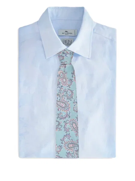 Cravată Etro cu model floral din jacard albastru
