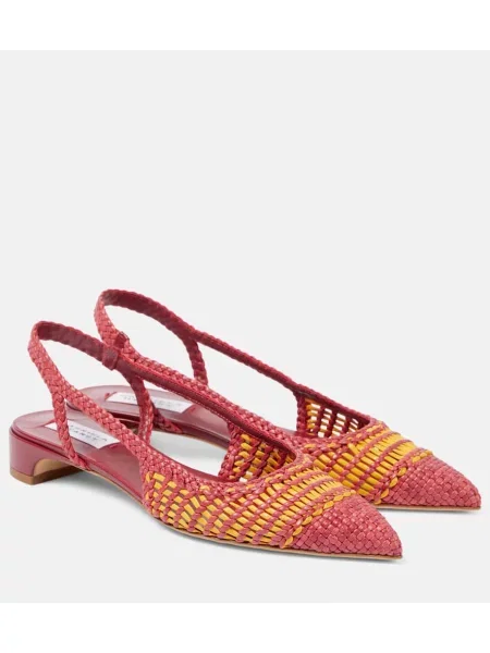 Usnjene balerinke Gabriela Hearst z odprtimi petami roza