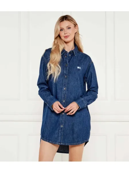 Tommy Jeans rochie jeans mini oversize albastru