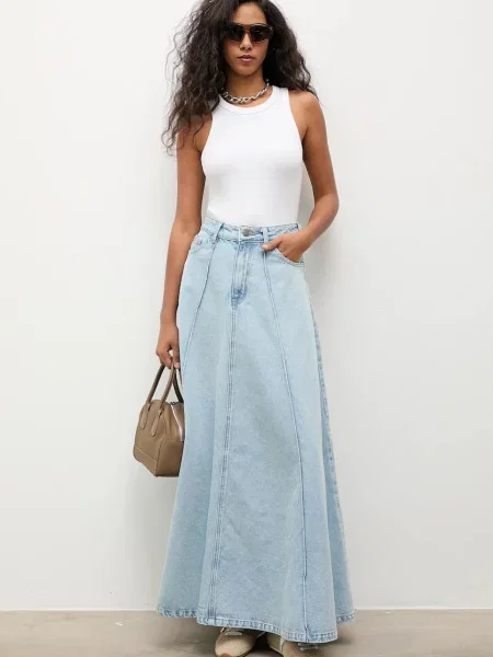 Answear.LAB spódnica jeansowa niebieska