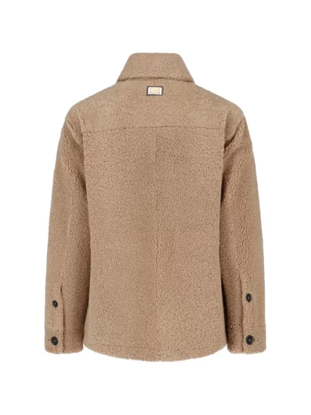 Geacă Dolce & Gabbana din piele de oaie maro