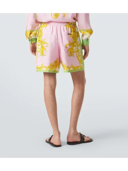 Pantaloni scurți Versace de mătase cu imagine
