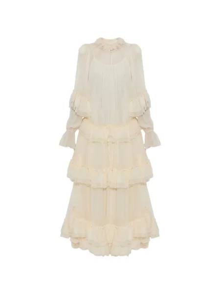 Rochie midi Chloé cu volane
