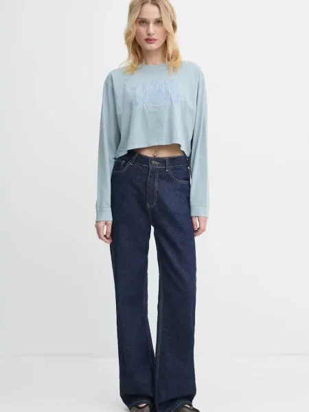 Majica z dolgimi rokavi Levi's modra