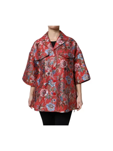 Wielobarwność marynarka Dolce And Gabbana w kwiatki czerwona
