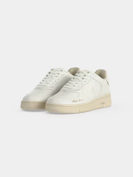 Sneakerși Polo Ralph Lauren din dantelă alb