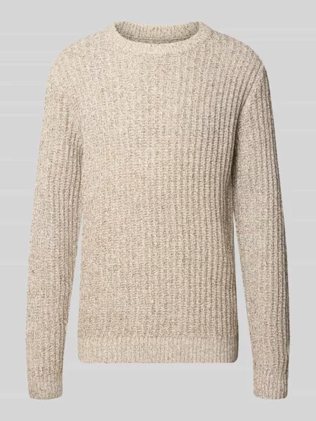 Sweter z dzianiny o kroju regular fit z mieszanka bawełny model AXON' Jack & Jones beżowy