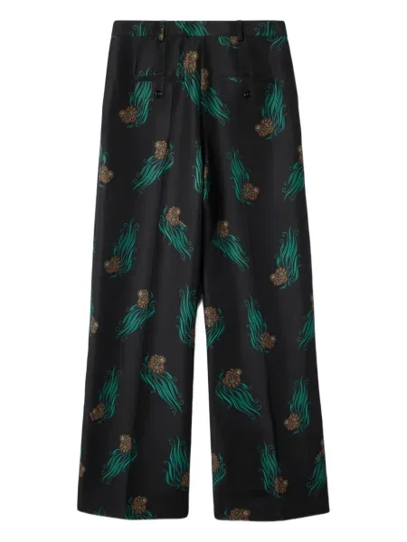 Pantaloni La Doublej cu model floral cu imagine negru