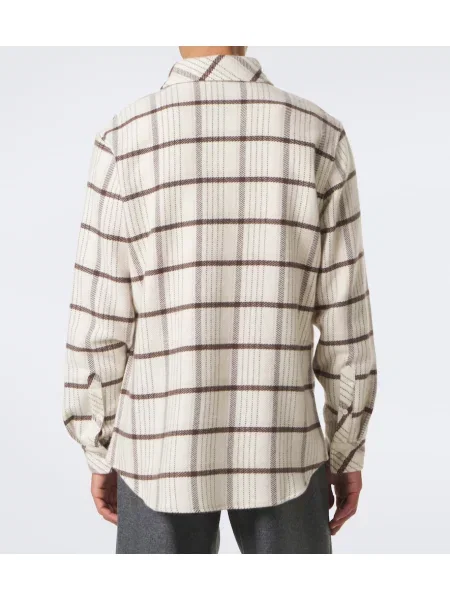 Kašmírová kockovaná košeľa God's True Cashmere béžová