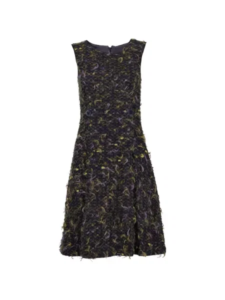 Rochie fără mâneci Luisa Beccaria fără mâneci din tweed de costum violet