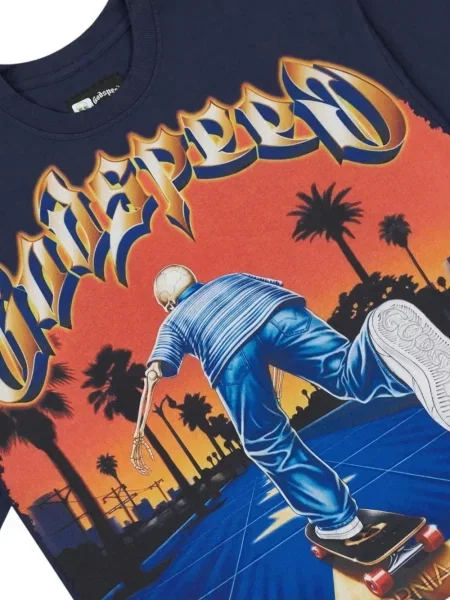 Tricou Godspeed cu imagine albastru