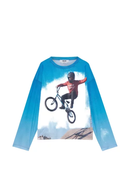 Tricou Msgm lung albastru