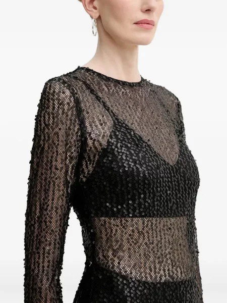 Rochie midi Samsøe Samsøe până la genunchi de costum negru