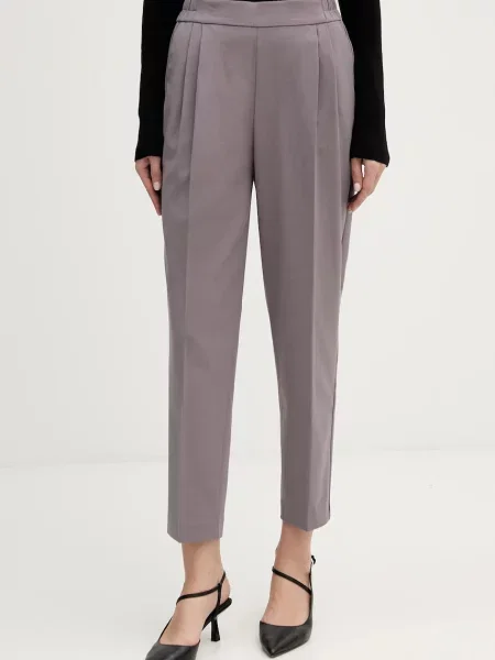 Sisley spodnie fason chinos high waist szary