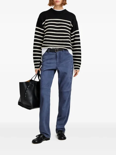 Пуловер Proenza Schouler White Label на райета изрязани бяло