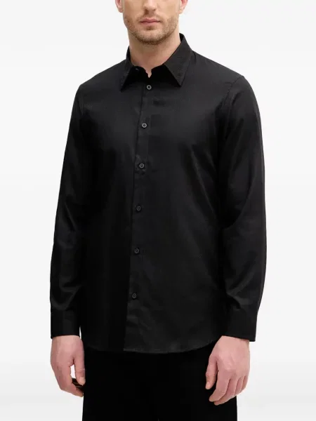 Lung cămașă Armani Exchange din jacard cu autograf negru