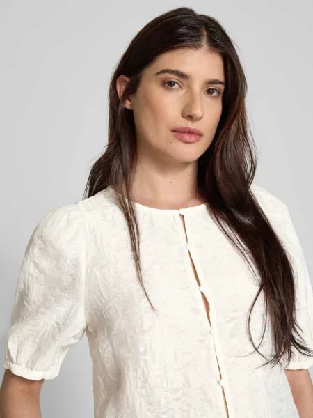 Bluzka o kroju regular fit z rękawem o dł. model ‘Asteria’ Msch Copenhagen biała