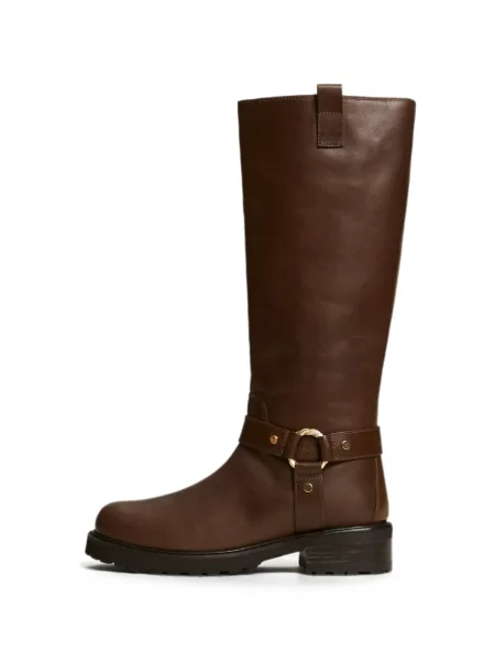 Cizme Twinset din piele maro