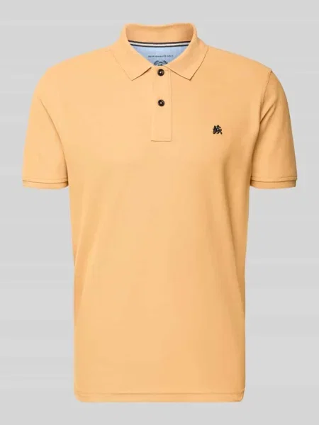 Koszulka polo z wyhaftowanym logo model PERFORMANCE' Lerros żółte
