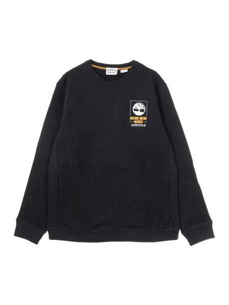 Długa bluza Timberland z długim rękawem z kołnierzem czarna
