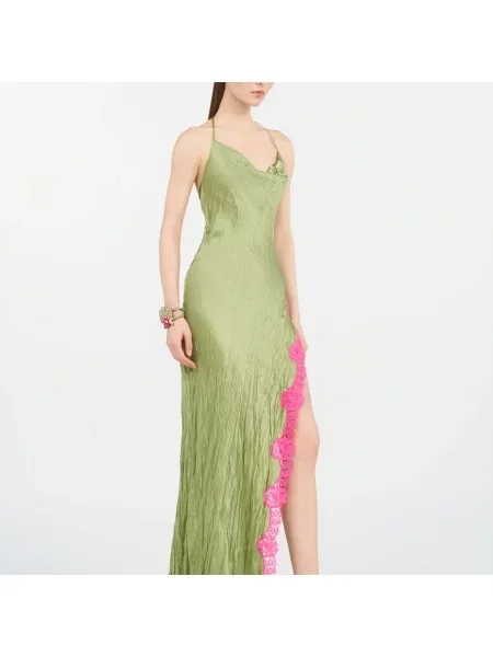 Długa sukienka maxi Roberto Cavalli zielona
