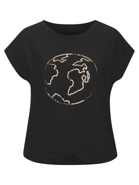 VIVANCE Tričko zlatá černá