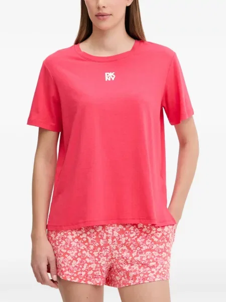 Pijamale Dkny cu model floral cu imagine roz
