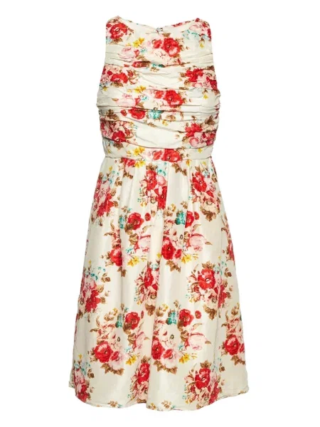 Sukienka mini Alice + Olivia w kwiatki z nadrukiem biała