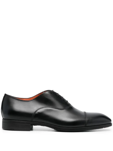 Pantofi Santoni cu șireturi din piele negru