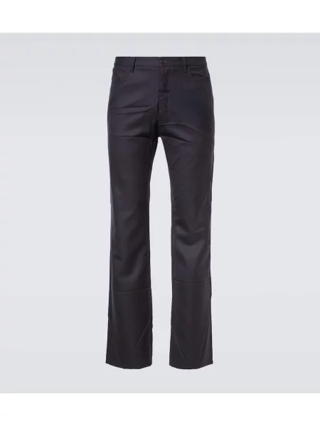 Volnene hlače Balenciaga s črtami modra