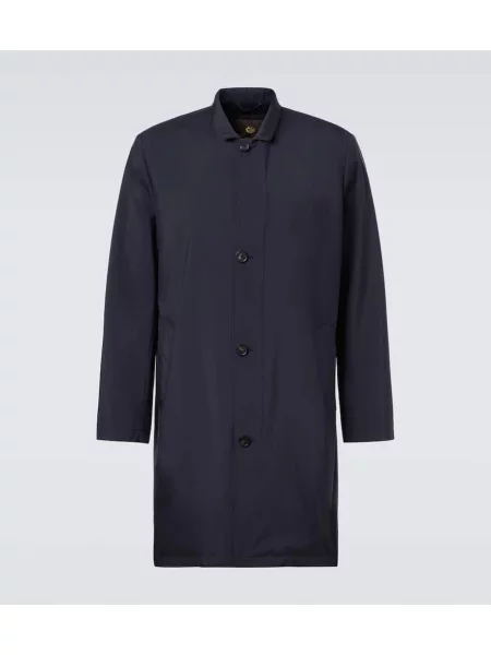 Palton Loro Piana din piele de căprioară albastru