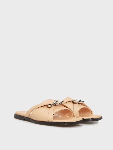 Шкіряні шльопанці Prpy бежеві