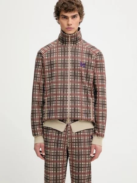 Needles bluză Track Jacket cu imprimeu maro