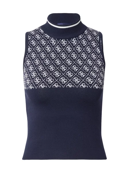 Guess Pulover Bleumarin alb