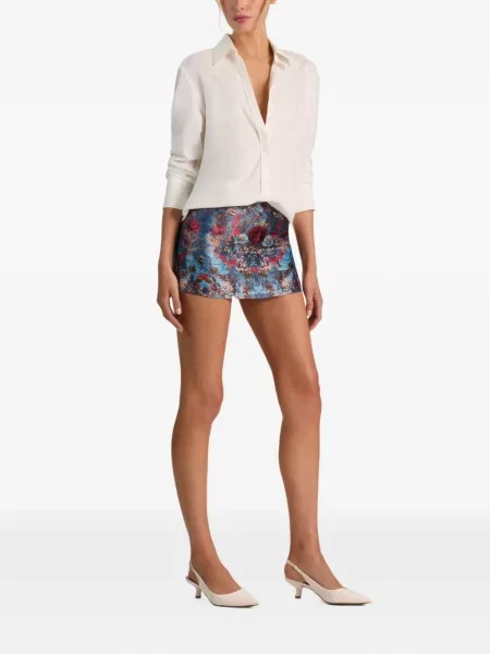 Pantaloni scurți Alice + Olivia din jacard albastru