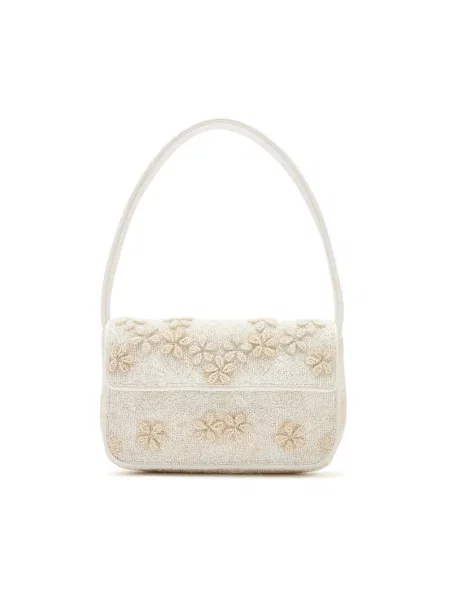 Torebka skórzana Staud skórzana biała