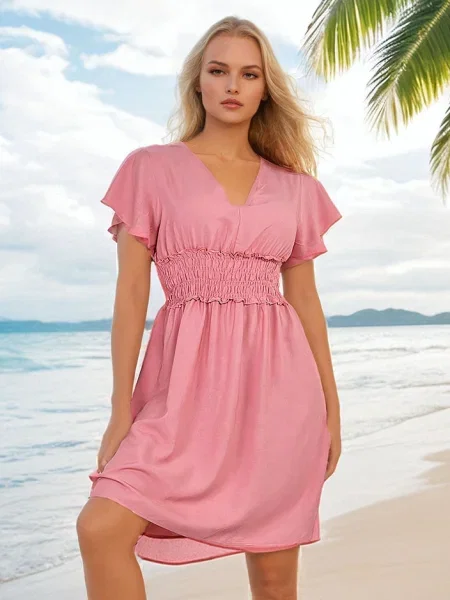 Rochie mini Resti de costum roz