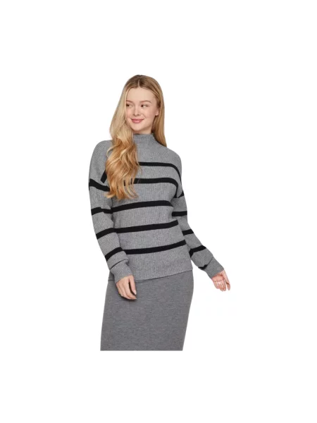Sweter Vila z długim rękawem szary