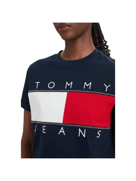 Tommy Jeans Póló sötétkék / piros / fehér kék