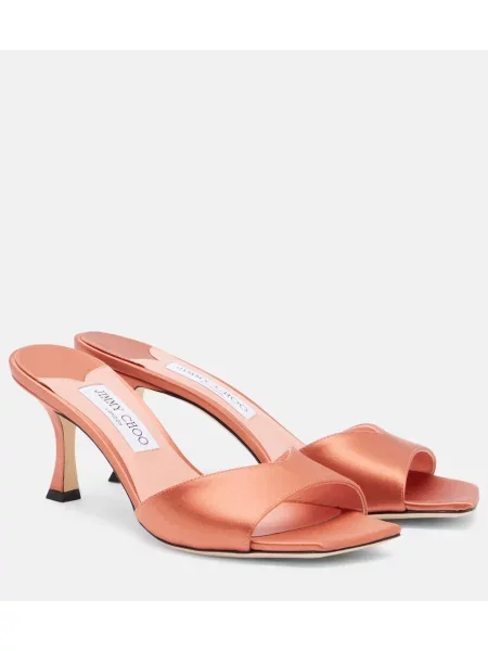 Papuci tip mules Jimmy Choo din satin roz
