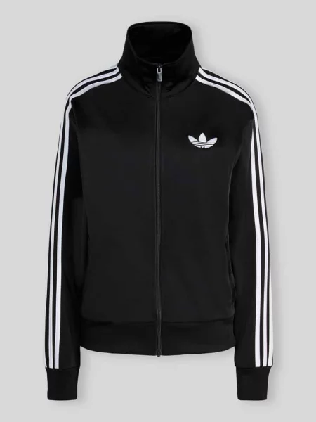 Bluza rozpinana o kroju relaxed fit z wyhaftowanym logo Adidas Originals czarna