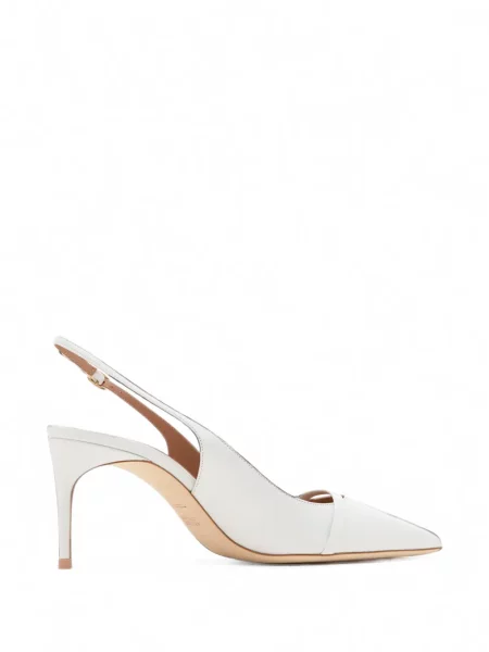 Pantofi cu toc Malone Souliers din piele slingback alb