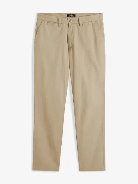 Spodnie chino Regular Fit Straight z czystej bawełny zielone