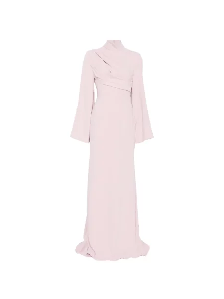 Lung rochie maxi Solace London drapată roz