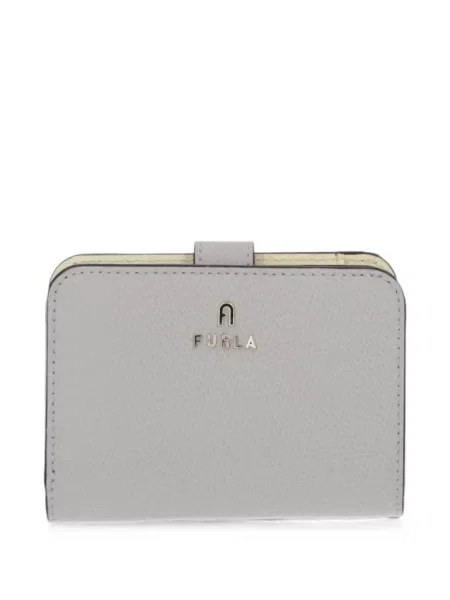 Portofel Furla din piele cu autograf gri