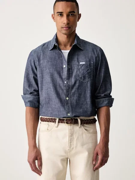 Guess cămașă pentru bărbați din denim RONNIE