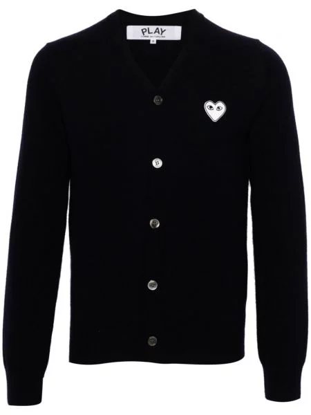 Μάλλινη ζακέτα Comme Des Garçons Play με μοτίβο καρδιά μπλε