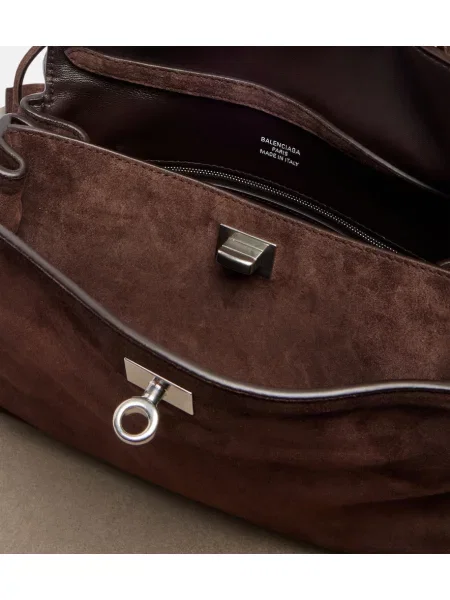 Geantă Balenciaga din piele de căprioară maro