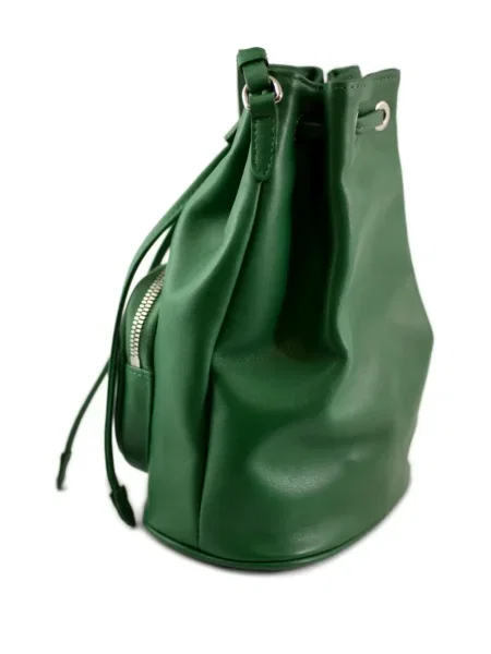 Geantă bucket La Rose din piele verde